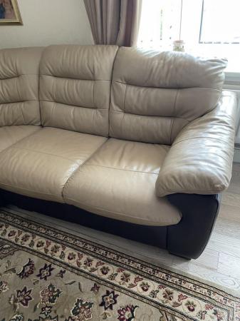 Image 1 of Leather dfs corner settee