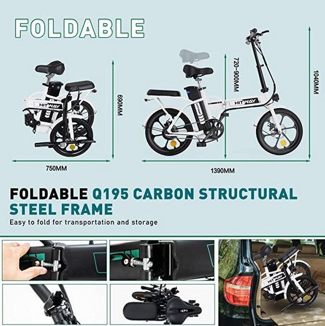 Preview of the first image of HITWAY BK5 Electric Foldable City Bike.
