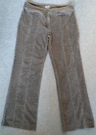 Image 1 of Marks and Spencer Per Una green wide-leg corduroy trousers-