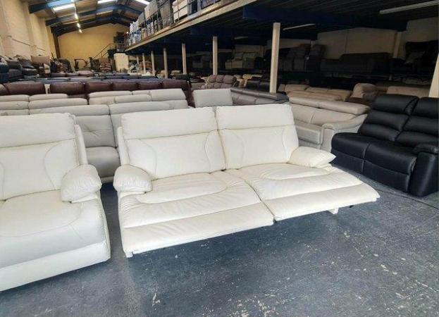 Image 6 of La-z-boy Raleigh ivory leather 3+2 seater sofas