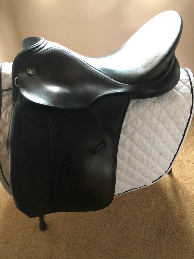 Preview of the first image of Keiffer Wein dressage/show saddle beautiful versatile saddle.