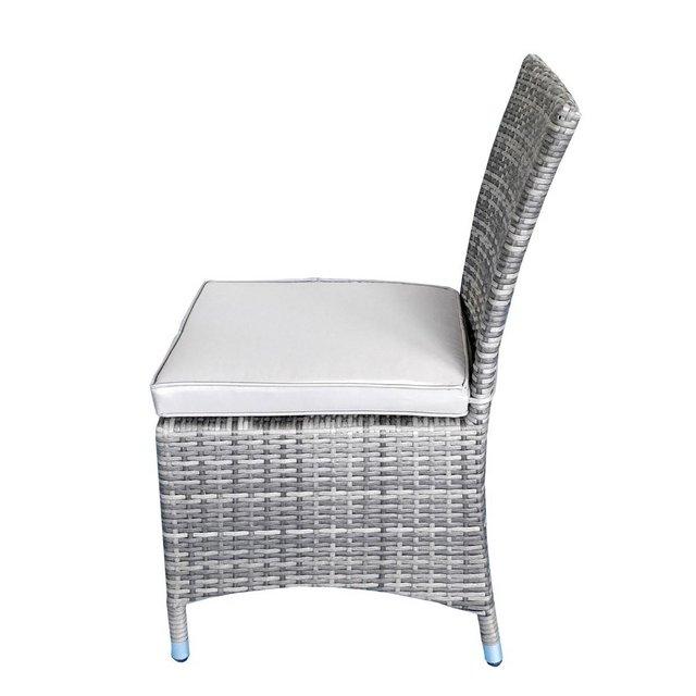 Preview of the first image of Emily Rattan Armless Chair in Grey.