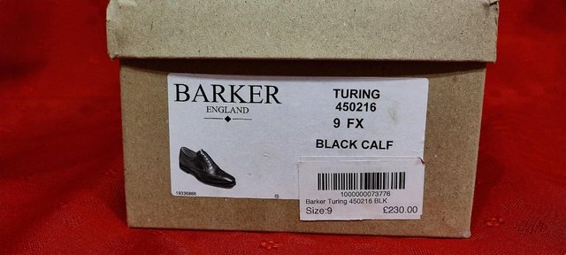 Preview of the first image of Mens Barker Tech Turing Black Calf Shoes Size 9 FX.