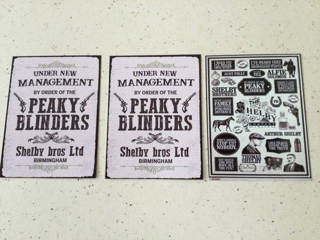 Preview of the first image of Peaky Blinders metal plaques 3x.