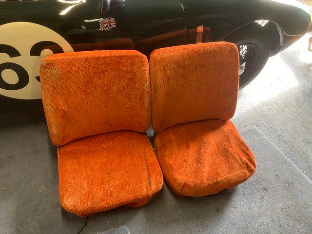 Preview of the first image of 1972 vw bay front seats /leather but covered.