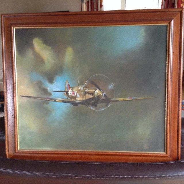 Preview of the first image of Spitfire on canvass framed.