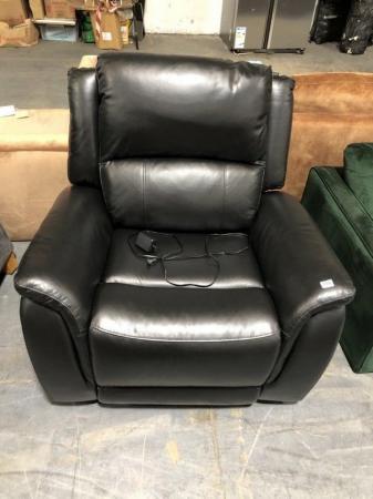 Image 2 of GRACIE ARMCHAIR IN JET BLACK LEATHER SOFA CHAIR