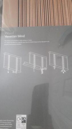 Image 3 of Oak Wood Venetian Blind (adjustable drop up to 160cm)