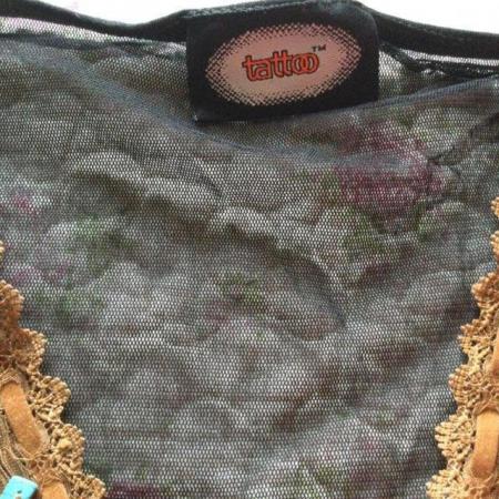 Image 3 of 90s/Y2K Vtg TATTOO Sheer Bohemian Top with Turquoise Beads