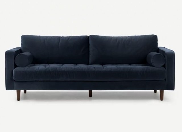 Preview of the first image of Scott 3 Seater Sofa - Navy Blue Velvet.