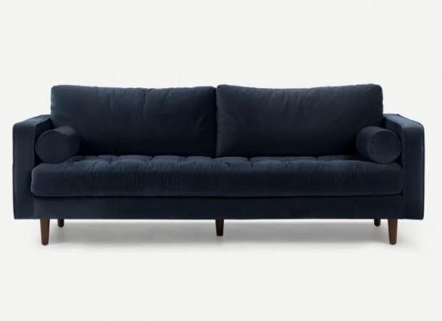 Image 1 of Scott 3 Seater Sofa - Navy Blue Velvet
