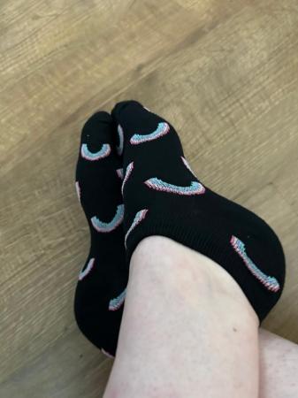 Image 2 of Ladies worn rainbow socks