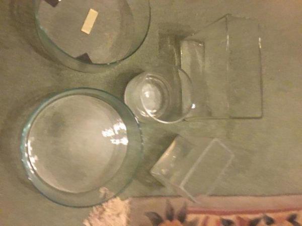 Image 1 of Vases of Heavy clear Glass ideal for Orchids pot plants etc