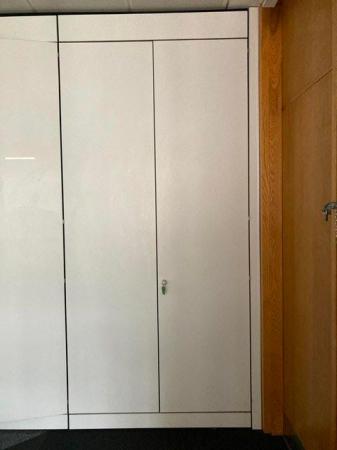Image 6 of Lockable 4 door white office tall double cupboards/storage