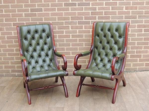 Image 4 of Pair of Chesterfield Slipper Chairs (UK Delivery)