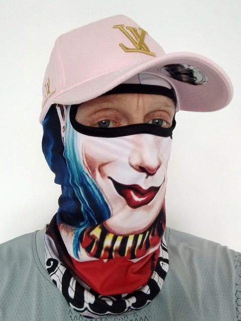 Harlequin Girl mask with FREE pink baseball cap. - £18 each
