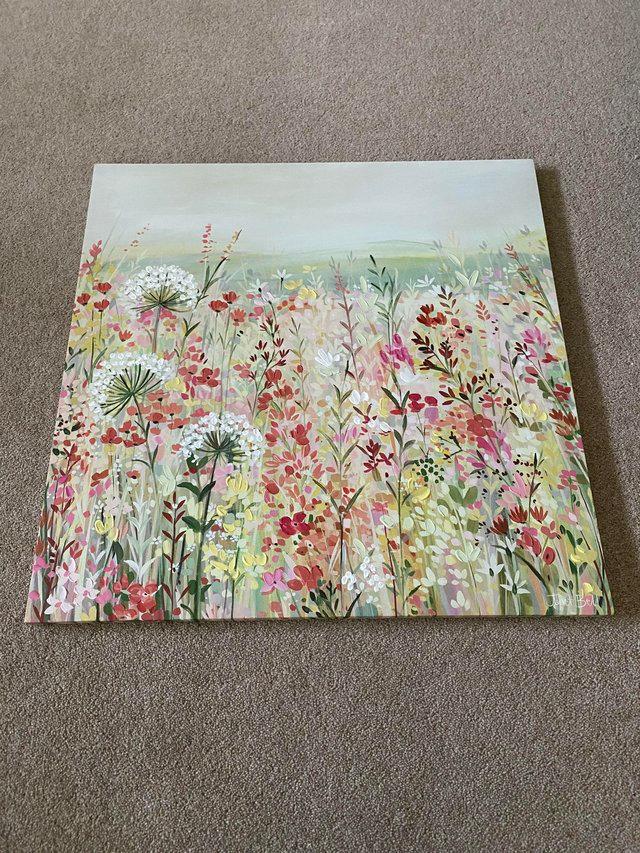 Preview of the first image of 60x60cm Next Floral Canvas in Perfect Condition.