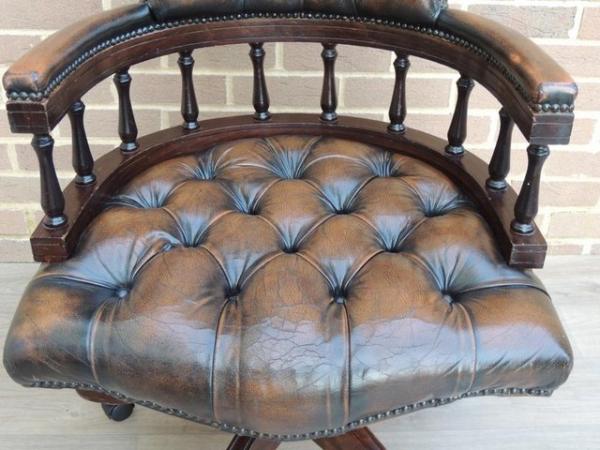 Image 12 of Golden Brown Chesterfield Captains Chair (UK Delivery)