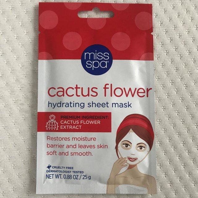 Preview of the first image of NEW 'miss spa' cactus flower hydrating sheet mask..