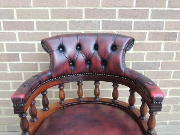 Image 7 of Vintage Ox Blood Captains Chesterfield Chair (UK Delivery)