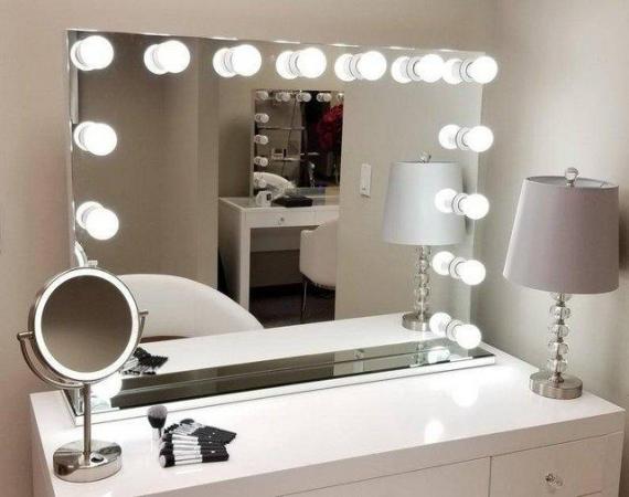 Image 1 of Vanity Mirrors With Light Bulbs and Built-in Bluetooth