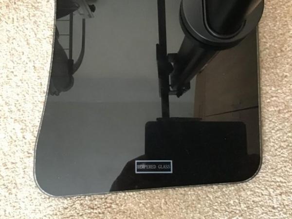 Image 3 of Black Metal SMART TV stand with glass base
