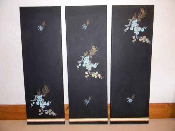Image 3 of JAPANESE STYLE APPLE BLOSOM ACRYLIC ON BOX CANVAS ART