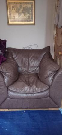 Image 1 of FREE Large brown leather armchair. Good condition .