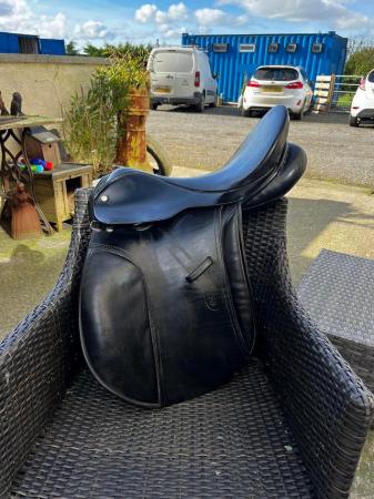 Image 1 of 17” black heritage saddle. . .
