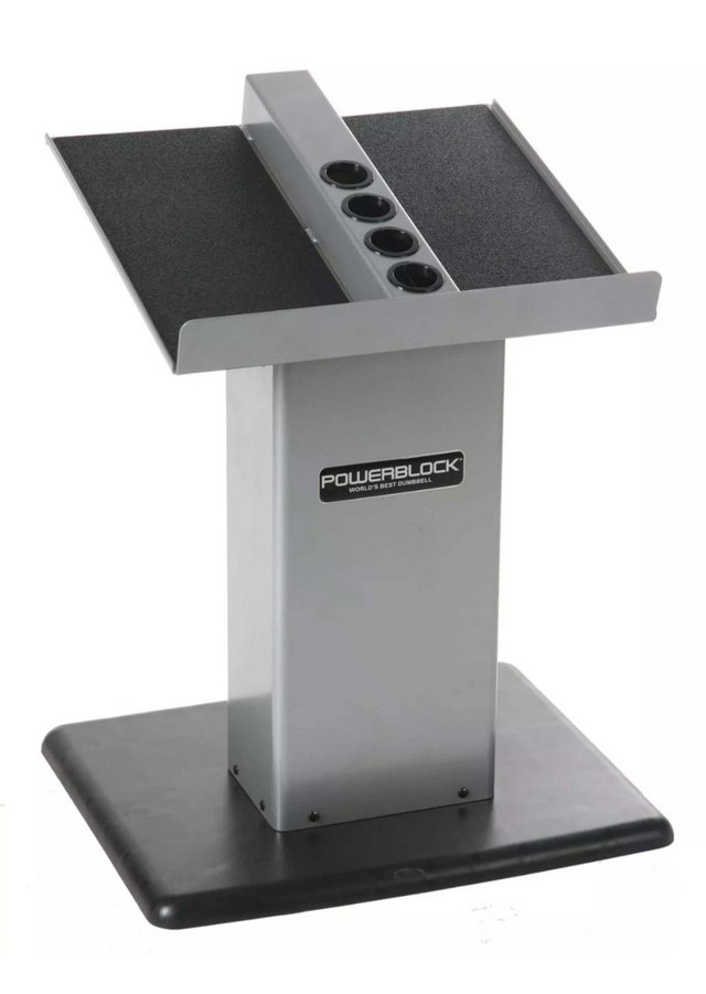 Preview of the first image of Powerblock Dumbell Stand. Large. Silver.