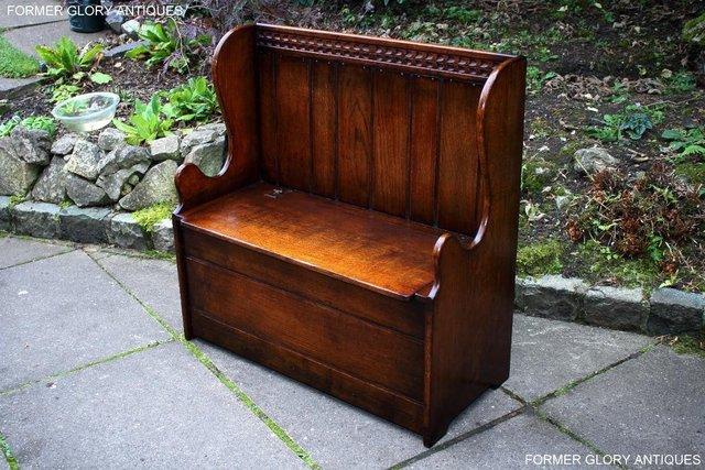 Image 29 of A TITCHMARSH AND GOODWIN OAK BENCH BOX SETTLE PEW ARMCHAIR