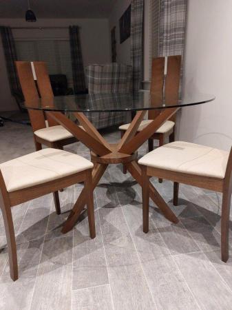 Image 2 of Modern glass topped dining table and 4 chairs