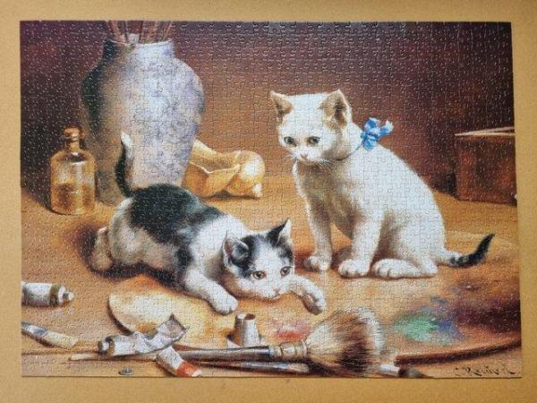 Image 3 of 1000 piece jigsaw called PAINTING KITTENS by KING PUZZLES