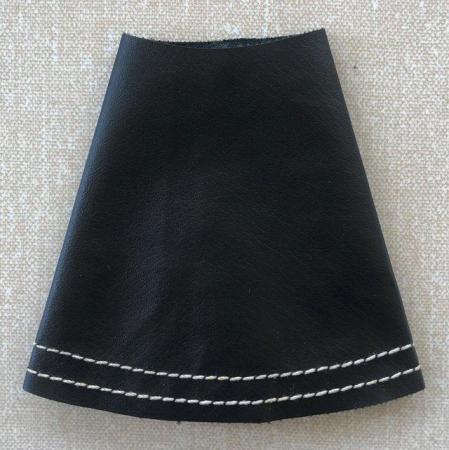 Image 1 of Vintage 1967 Sindy Leather Looker black faux leather skirt.