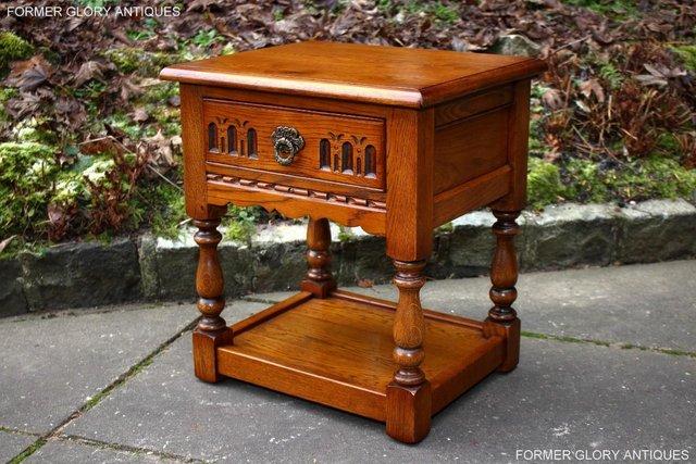 Image 2 of OLD CHARM LIGHT OAK PHONE LAMP TABLE BEDSIDE CABINET STAND