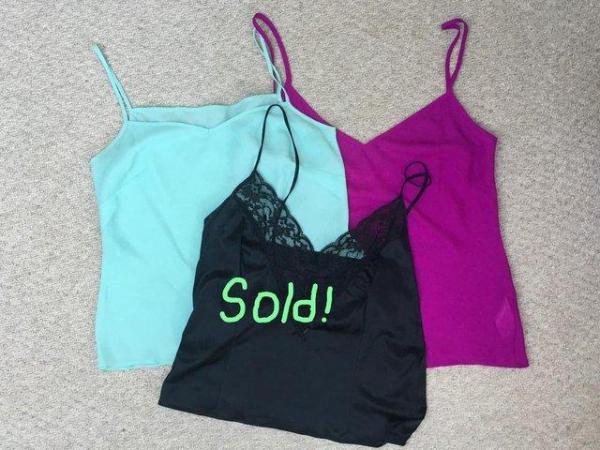 Image 1 of 2 womens camisoles  Monsoon magenta & mint green size 12.
