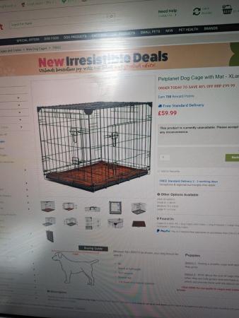 Image 3 of dog cage with mat xlarge