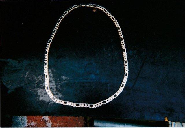 Preview of the first image of mens silver neck chain.