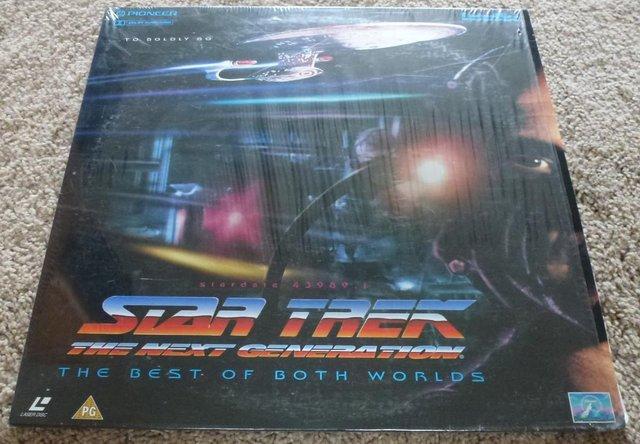Preview of the first image of Star Trek: TNG, Best of Both Worlds. Laserdisc (1990).