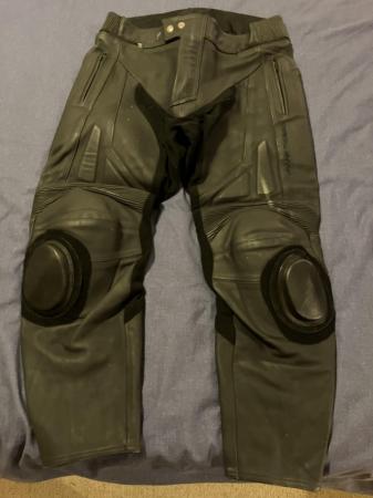 Image 2 of Frank Thomas leather motorcycle trousers