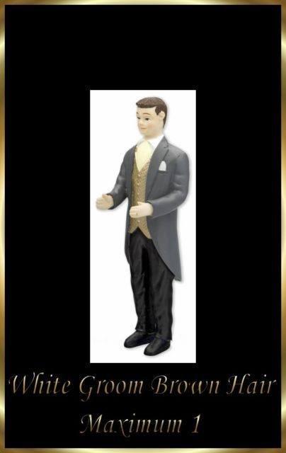 Preview of the first image of Brown haired white groom wedding cake topper, brand new!.