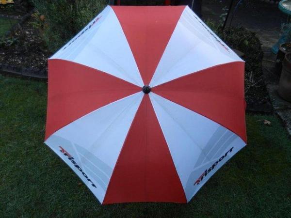 Image 2 of RED AND WHITE GOLF UMBRELLA BY TRISPORT