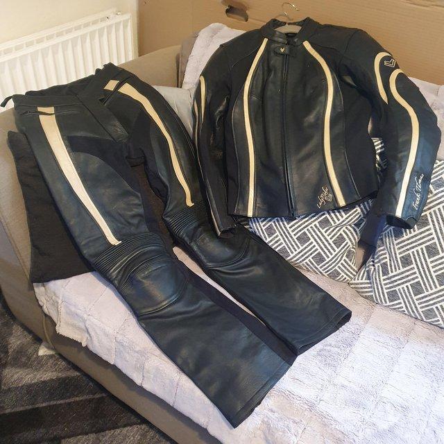 Preview of the first image of Frank Thomas Lady Rider motorcycle jacket and trousers.