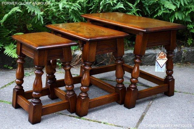 Image 72 of AN OLD CHARM LIGHT OAK NEST OF TABLES COFFEE TEA TABLE SET