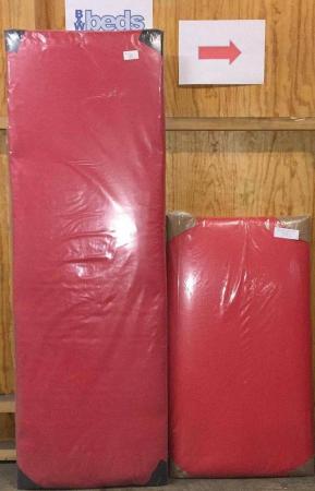 Image 1 of RED FAUX LEATHER HEADBOARD -------
