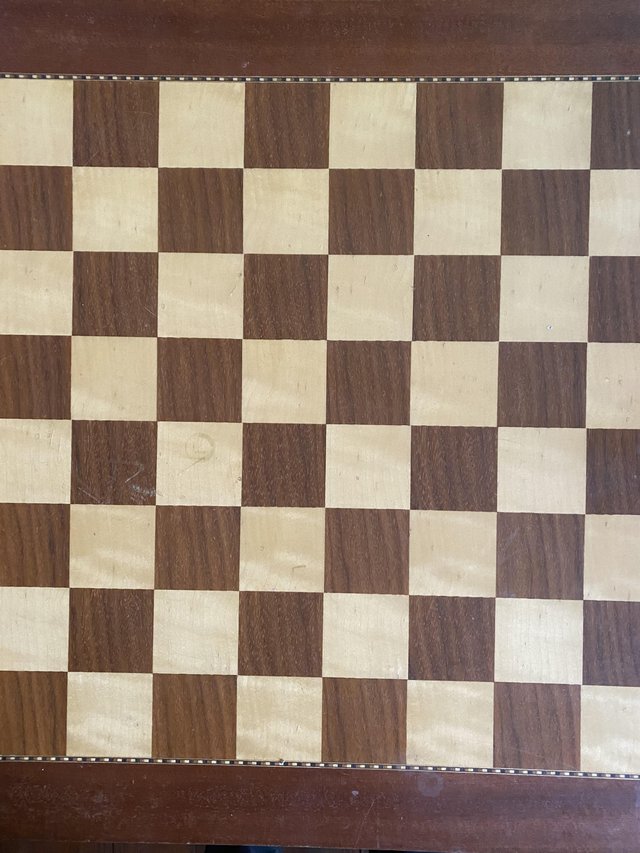 Preview of the first image of Nice wooden chessboard with attractive inlay.