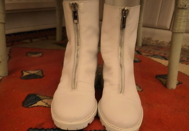 Image 2 of Zara white leather boots