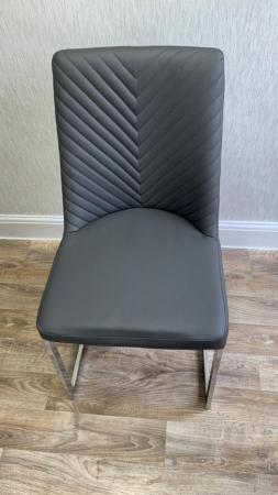 Image 1 of Dining chairs with chrome base x 5