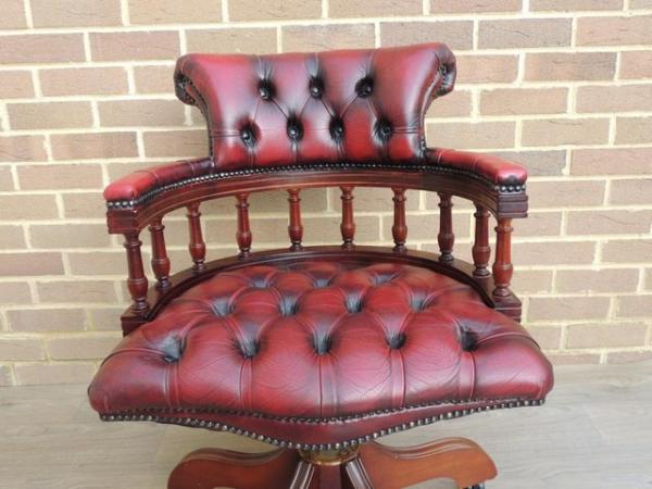 Image 7 of Chesterfield Ox Blood Captains Chair (UK Delivery)