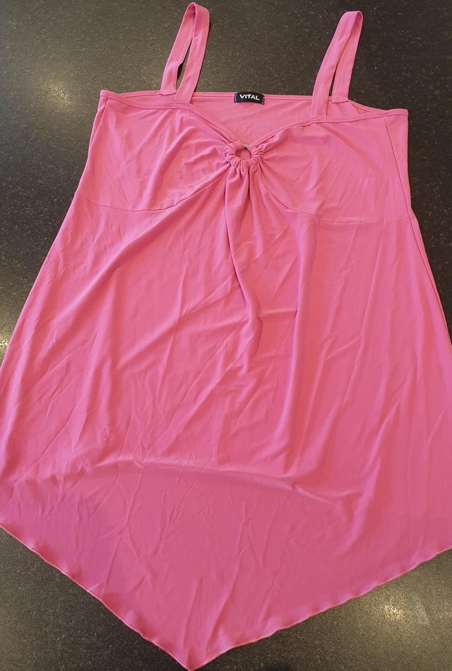 Preview of the first image of Women's plus size barbie pink cami top, size 22.